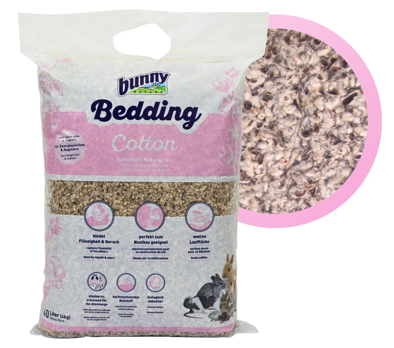 bunnyBedding - Cotton - Hochwertige Baumwollstreu für Kleintiere