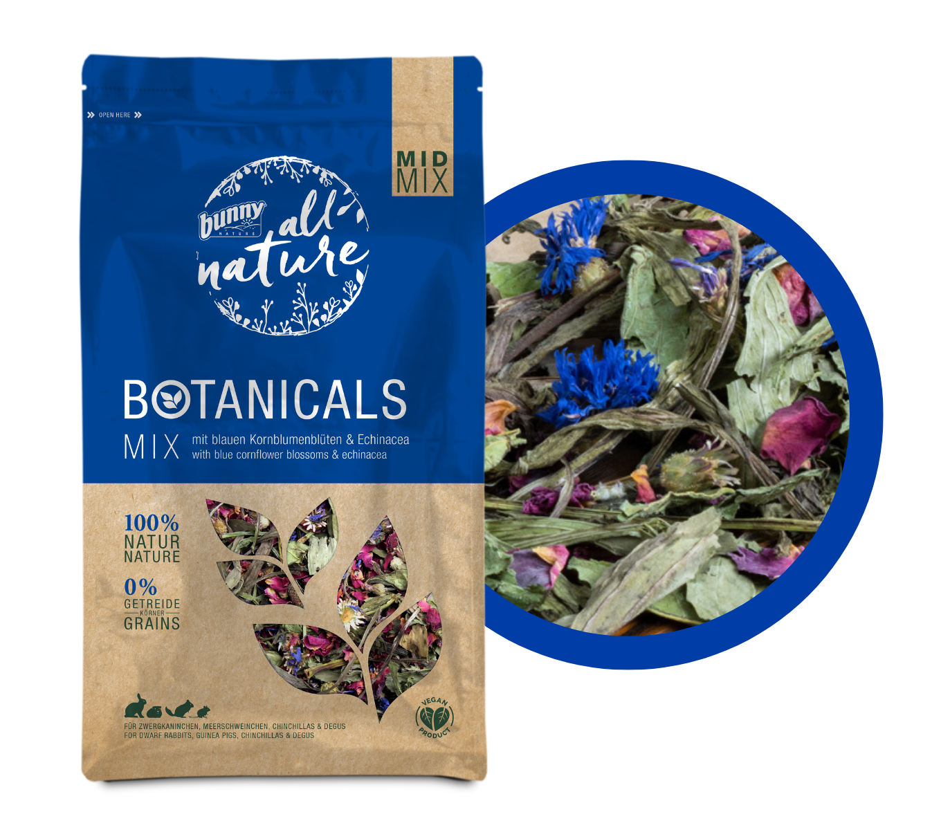 BOTANICALS MID MIX -  mit blauen Kornblumenblüten & Echinacea 