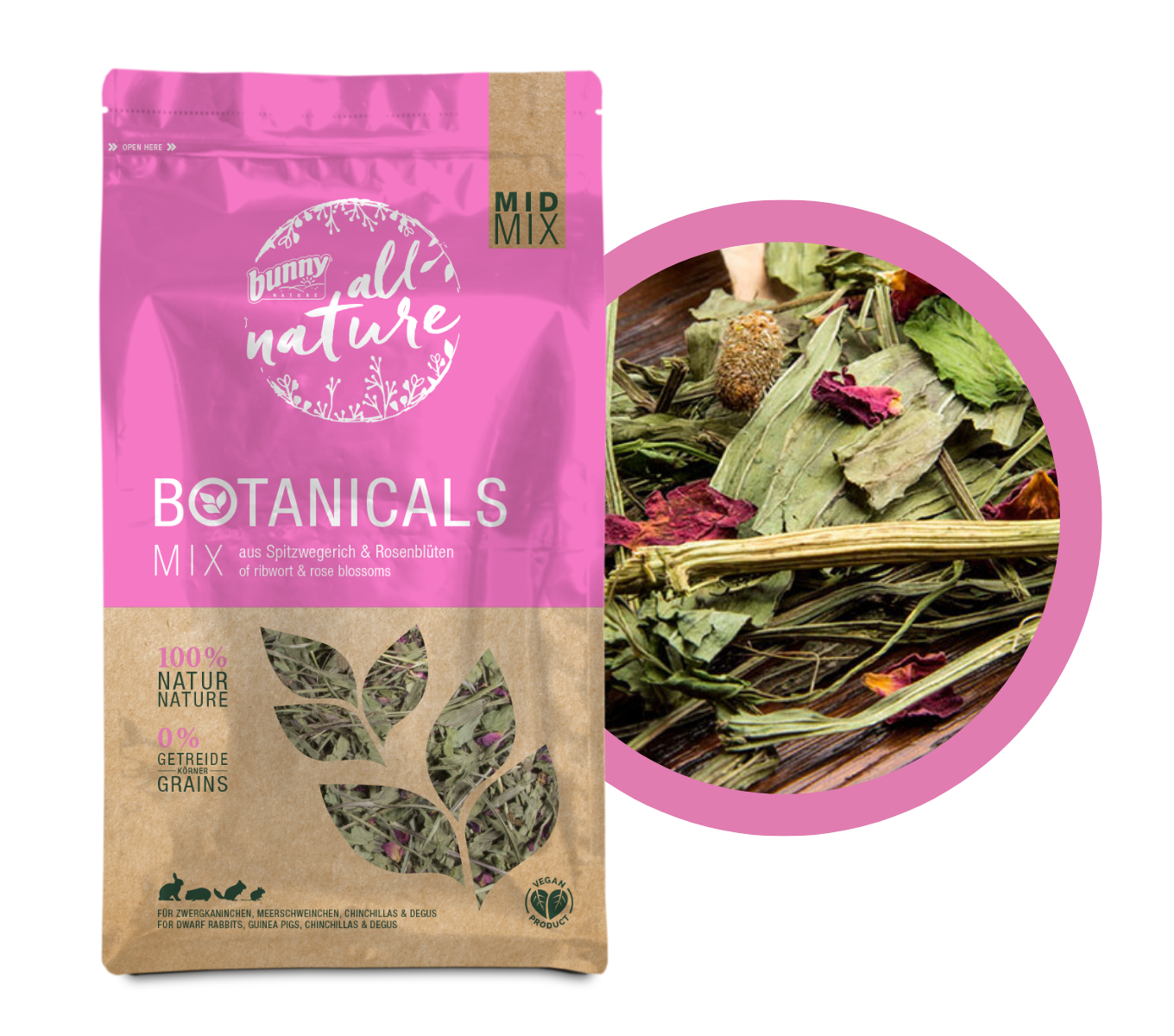 BOTANICALS MID MIX -  aus Spitzwegerich & Rosenblüten