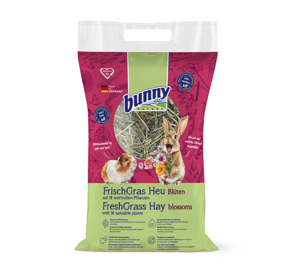 FrischGras Heu Blüten - Aromatisches Heu mit Blüten für Kleintiere FrischGras Heu Blüten - Aromatisches Heu mit Blüten für Kleintiere