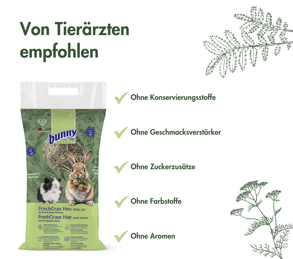 FrischGras Heu Natur Pur - Naturbelassenes Heu für glückliche Kleintiere