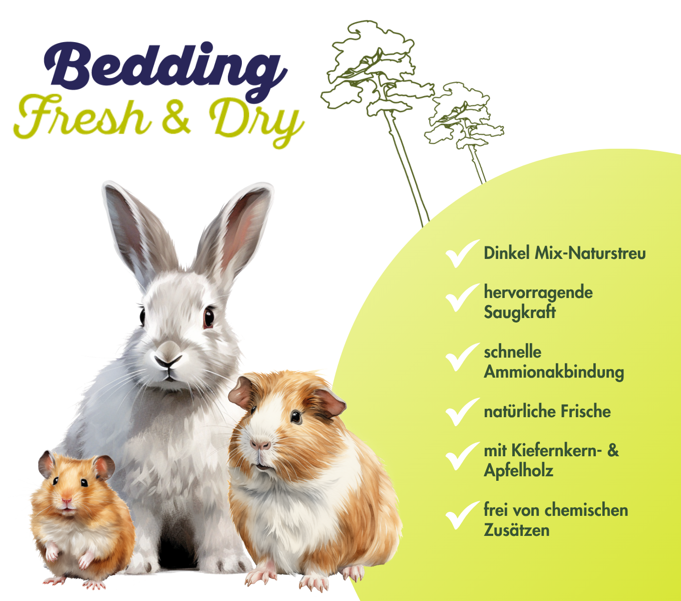 bunnyBedding - Fresh & Dry - Extra frische Einstreu aus Dinkel für Kleintiere
