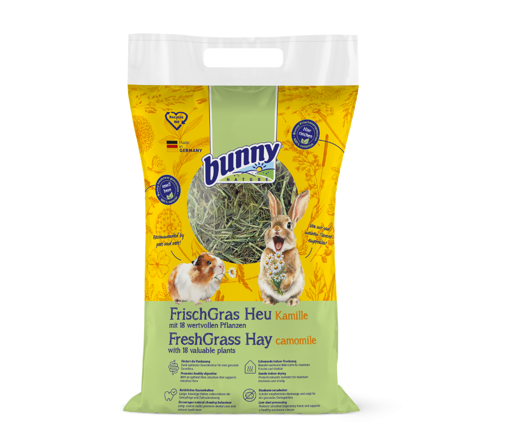 FrischGras Heu Kamille  - Aromatisches Heu mit Kamillenblüten für Kleintiere
