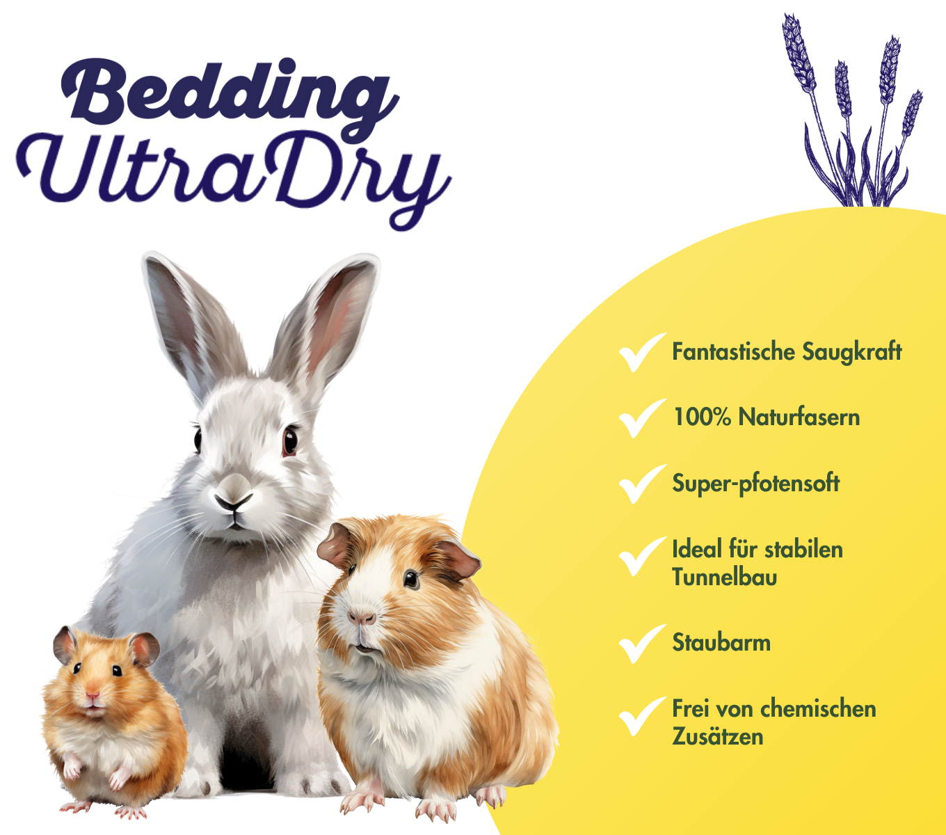 bunnyBedding - UltraDry - Hochabsorbierende Einstreu für ein trockenes Zuhause