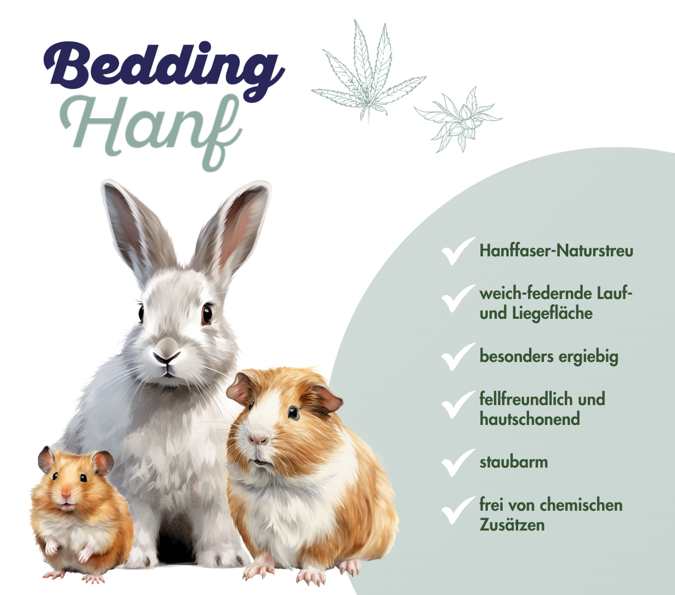 bunnyBedding - Hanf - Umweltfreundliche Einstreu aus Hanf für Kleintiere