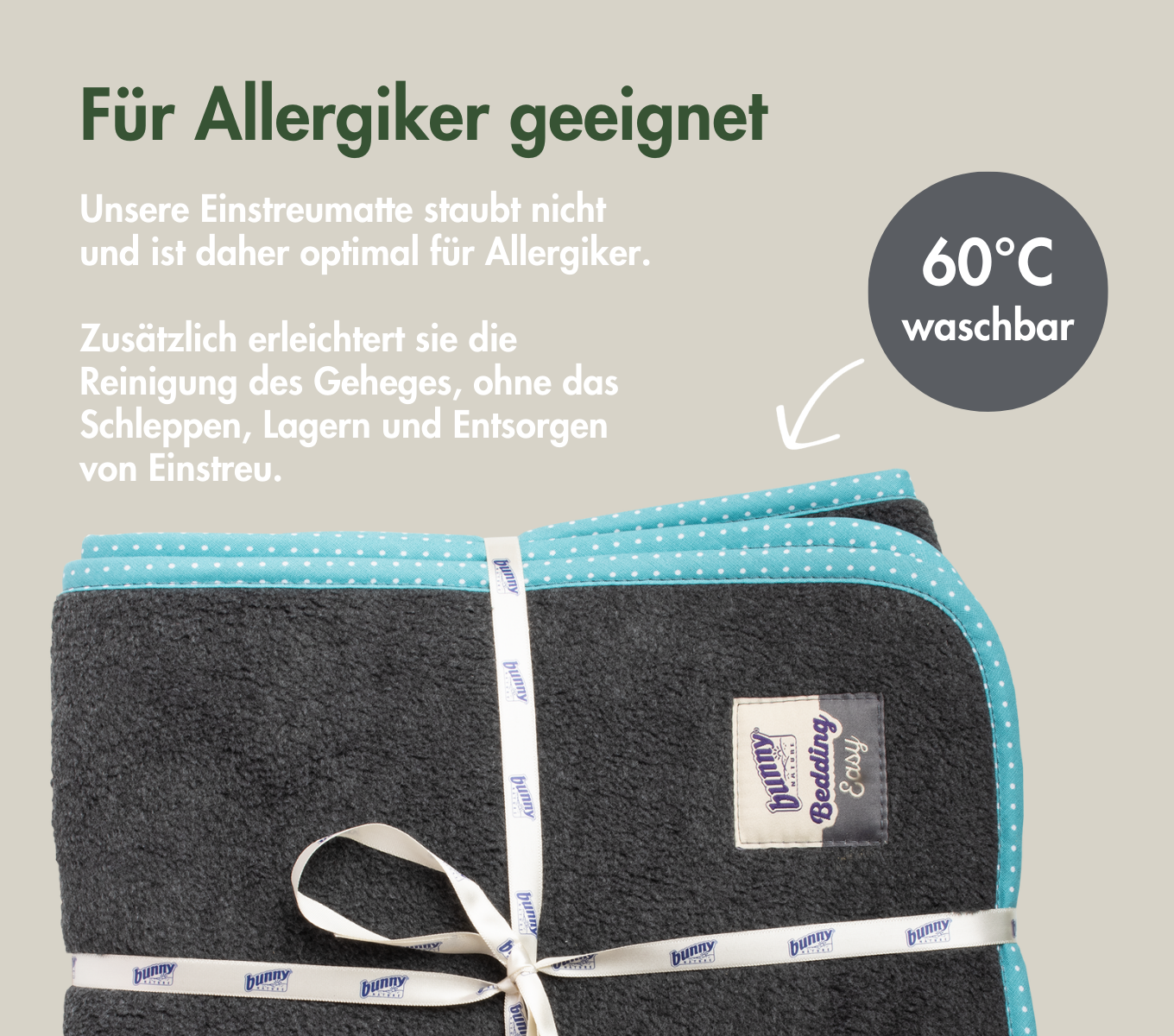 bunnyBedding - Easy Türkis - Saugstarke Matte aus Molton für Kleintiere