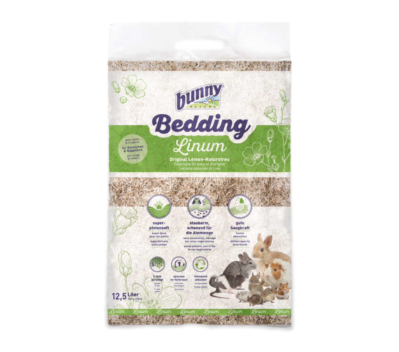 bunnyBedding - Linum - Natürliche Einstreu aus Leinen für Kleintiere