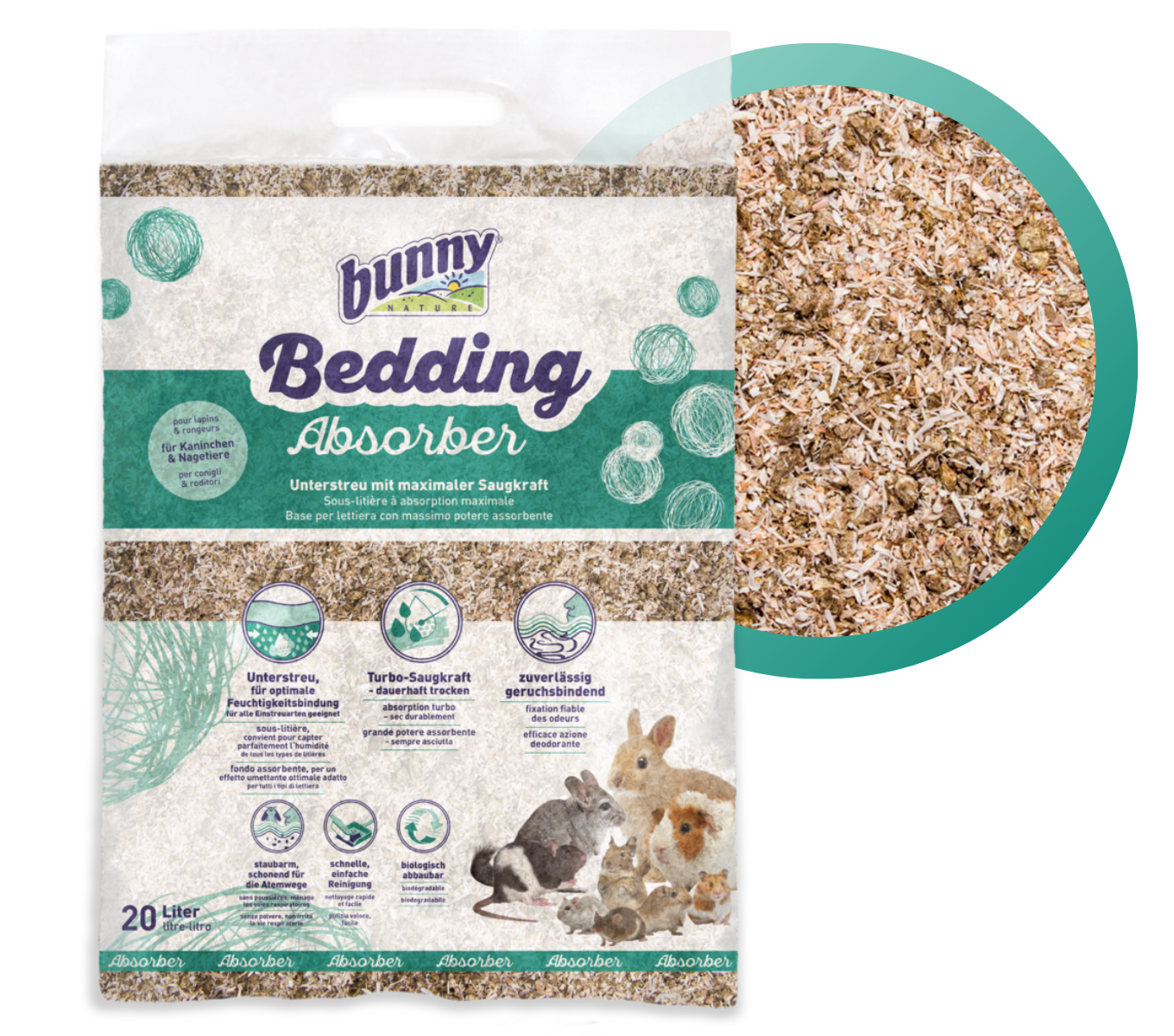 bunnyBedding - Absorber - Ultra-absorbierende Einstreu für optimale Sauberkeit