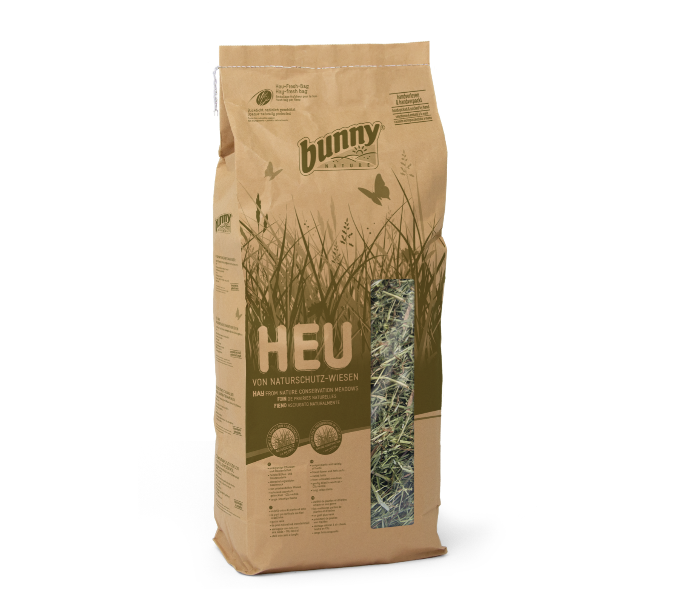 Heu von Naturschutz-Wiesen NATUR - Schonend getrocknetes premium Heu für Kleintiere