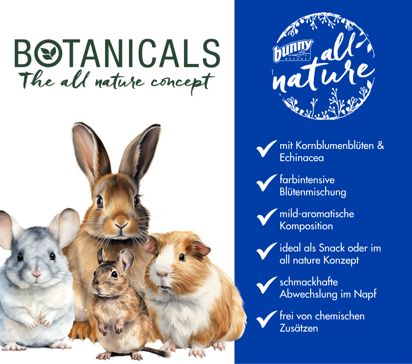 BOTANICALS MID MIX -  mit blauen Kornblumenblüten & Echinacea 