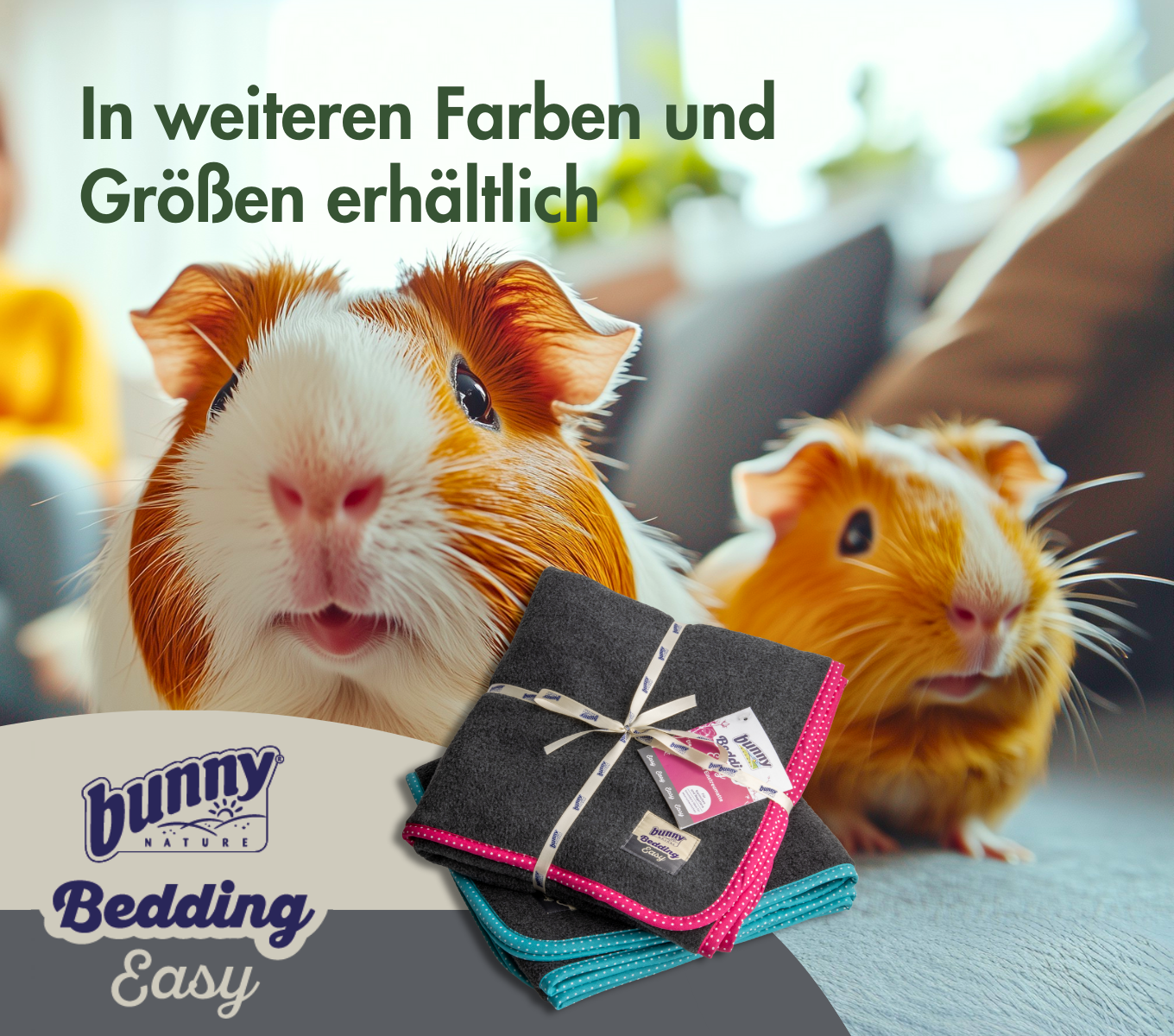 bunnyBedding - Easy Türkis - Saugstarke Matte aus Molton für Kleintiere