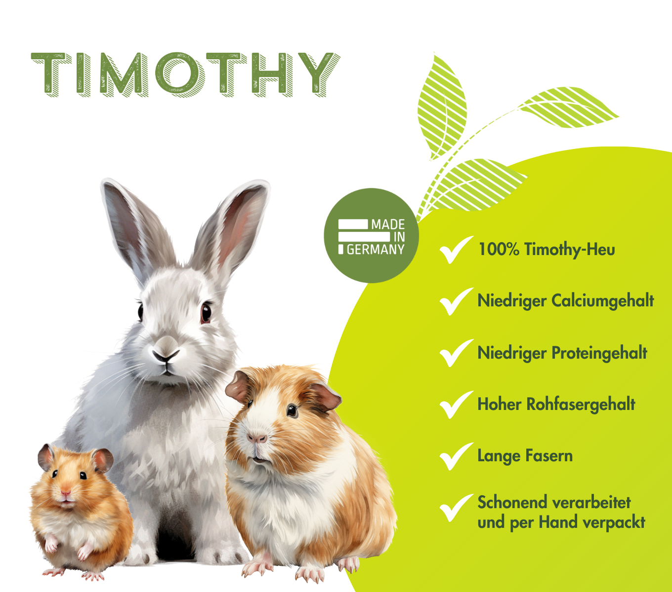 Timothy - Hochqualitatives Heu mit wenig Calcium für Kleintiere