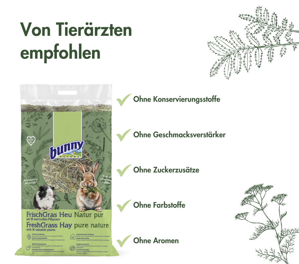 FrischGras Heu Natur Pur - Naturbelassenes Heu für glückliche Kleintiere