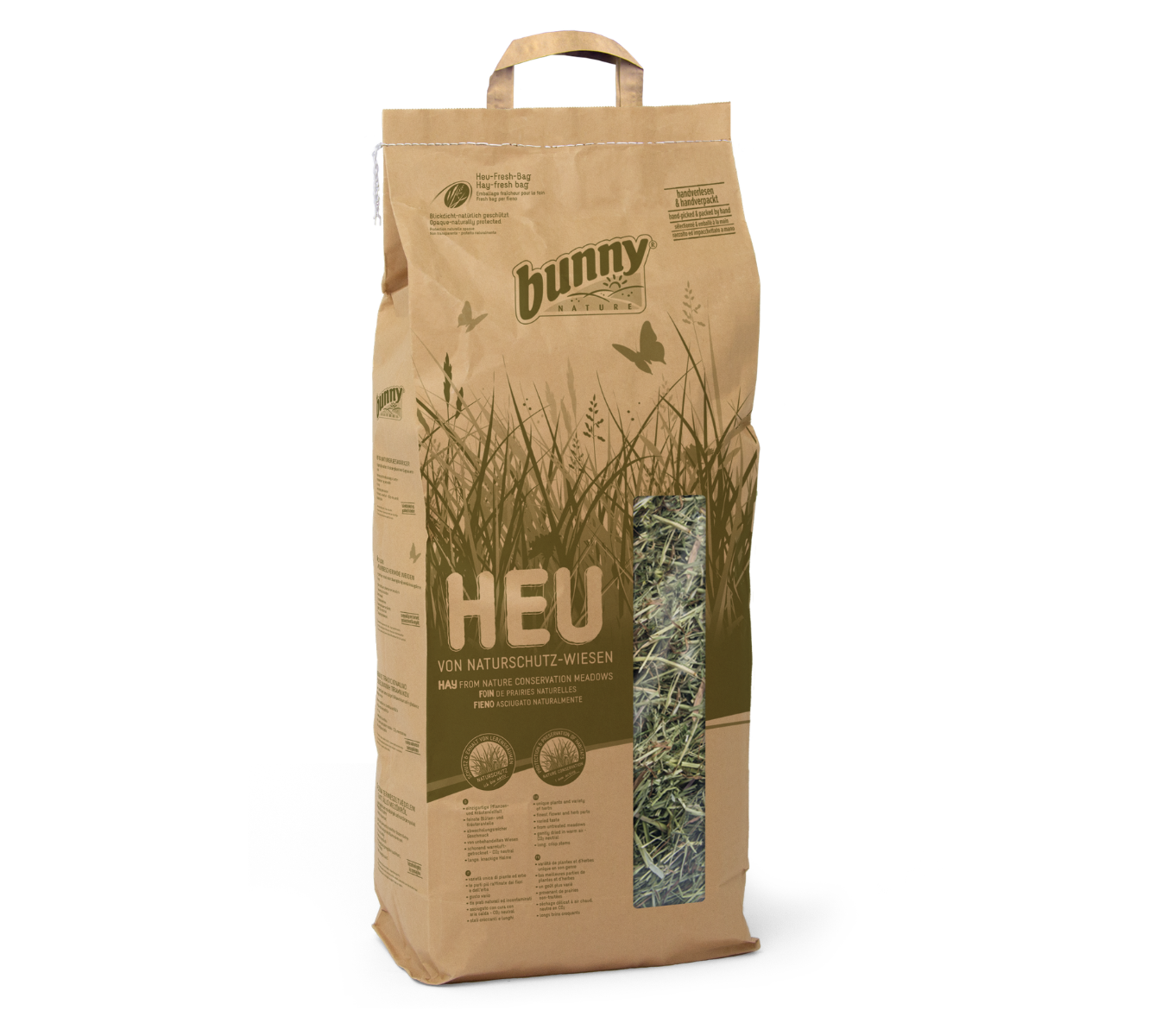 Heu von Naturschutz-Wiesen NATUR - Schonend getrocknetes premium Heu für Kleintiere